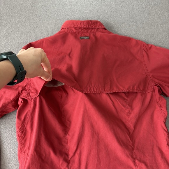 Columbia Omni Dry GRT Women's S Red Long Sleeve Button Down Shirt Outdoor Hiking - Picture 15 of 16